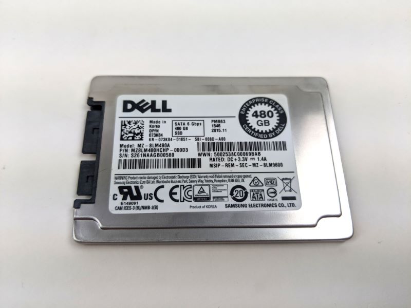 三星 MZ8LM480HCHP-000D3 480GB SATA 6Gbps 1.8 英寸 MLC 固态硬盘 |用过的
