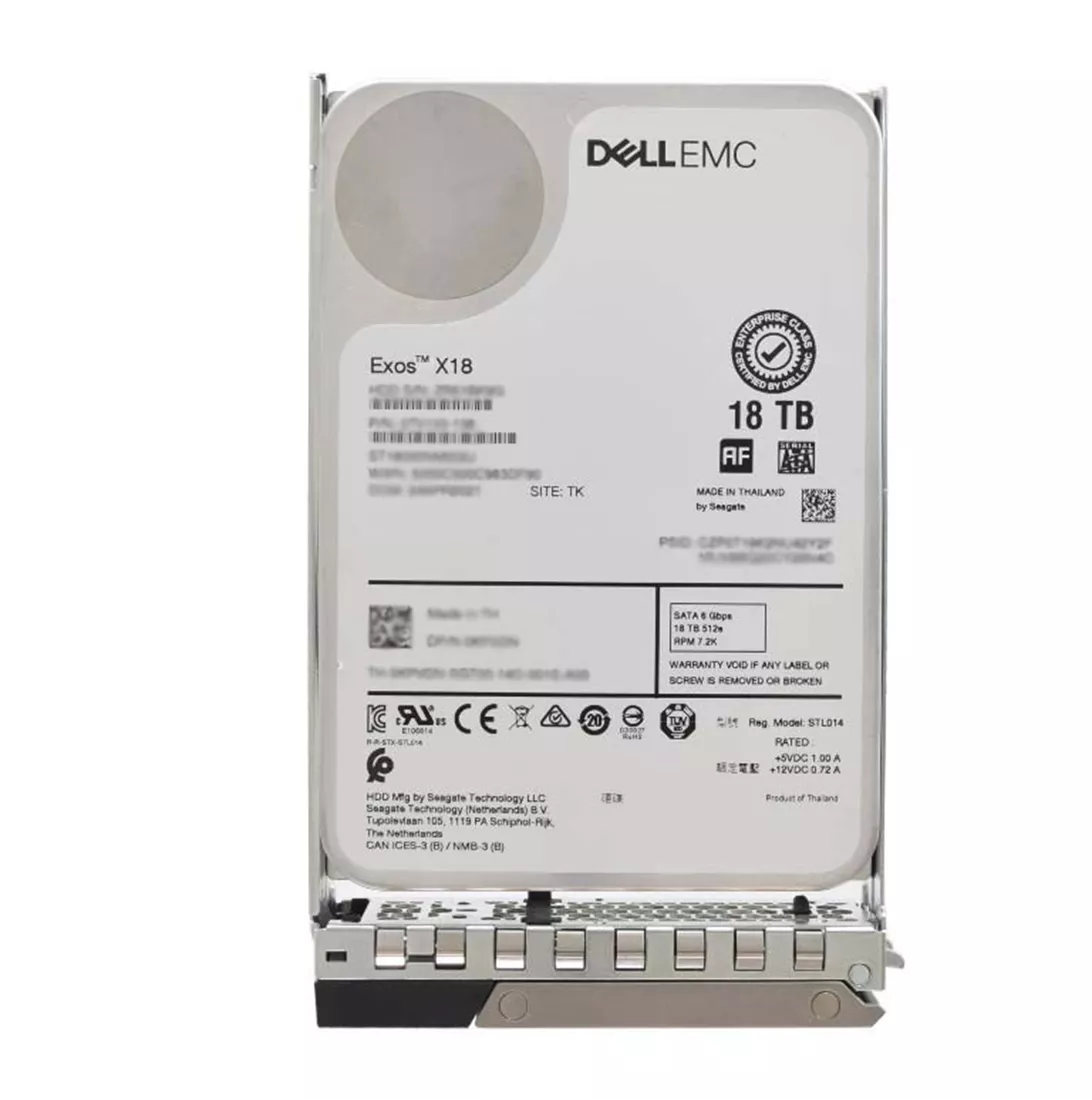 Disque dur Dell FHPVG 18 To 7,2 000 tr/min SATA 6 Gbit/s 512e 3,5 pouces enfichable à chaud avec kit | UTILISÉ