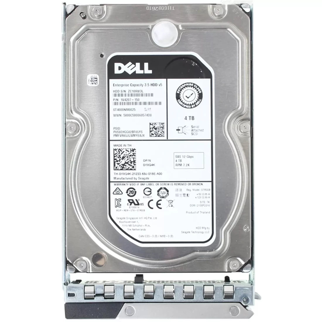 Dell YXG4K 4TB 7.2K NL SAS 12Gbps 512n 3.5" Hot-Plug Hard Drive With Tray | USED