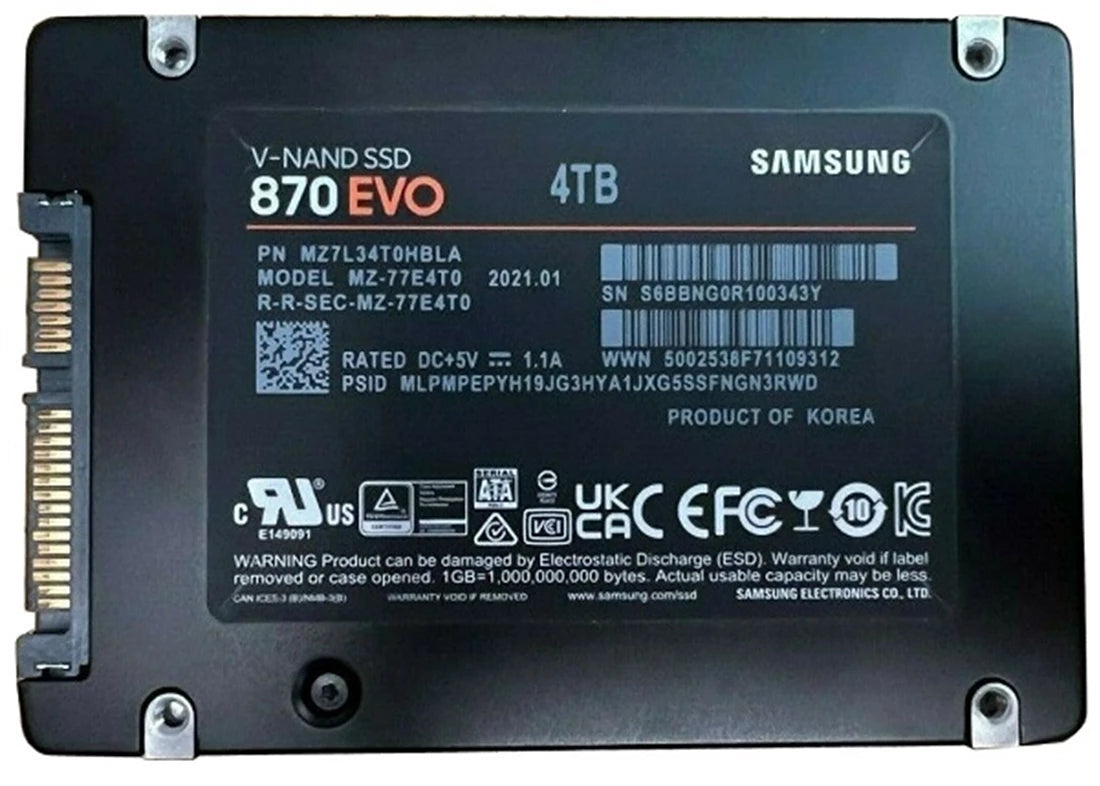 Brand New | Samsung 870 EVO MZ-77E4T0 SSD 4 TB SATA 6Gb/s Brand New