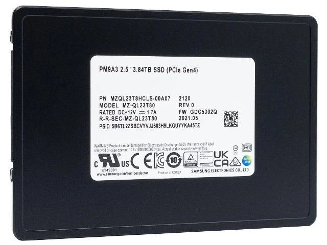Brand New | Samsung MZQL23T8HCLS PM9A3 3.84Tb Nvme U.2 PCI-Express-4 x4 2.5inch Ssd