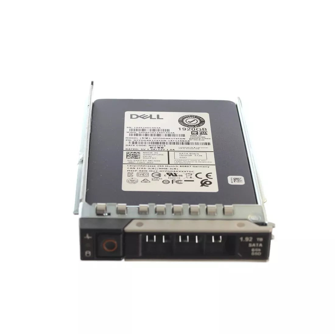 Dell XKF5Y 1.92TB SATA-6Gbps Sử dụng hỗn hợp SSD cắm nóng 3DWPD 2,5 inch Tham khảo | ĐÃ SỬ DỤNG Hình ảnh chính