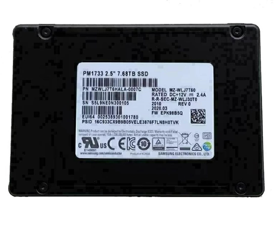 Samsung PM1733 MZWLJ7T6HALA-0007C SSD 7.68 TB PCIe 4.0 x4 (NVMe) | USED Main image
