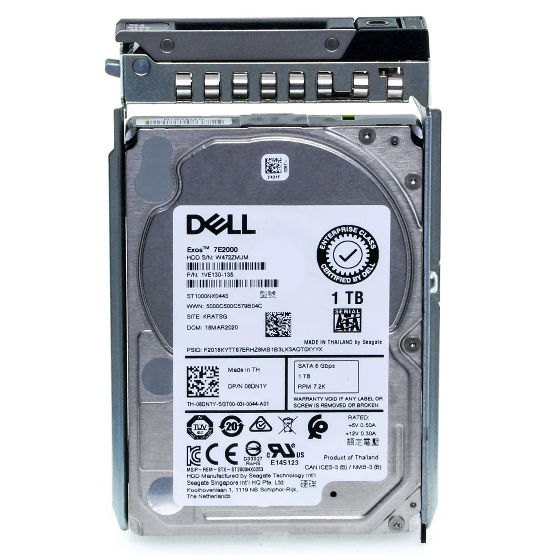 델 8DN1Y 1TB 7.2K SATA 6Gbps 512n 2.5" 14G HDD 키트 포함 | 중고 메인 이미지