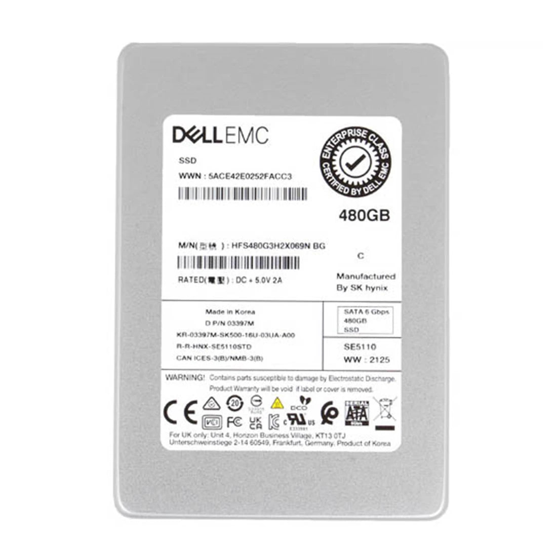Hynix HFS480G3H2X069N SE5110 Series Dell Oem 480GB SATA 6Gbps TLC 2.5 SSD | USED Main image