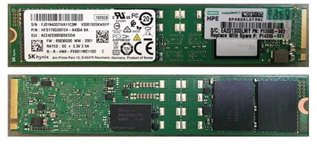 HPE P14355-001 1.92Tb Nvme 主流 RI MLC DSF 固態硬碟 |用過的