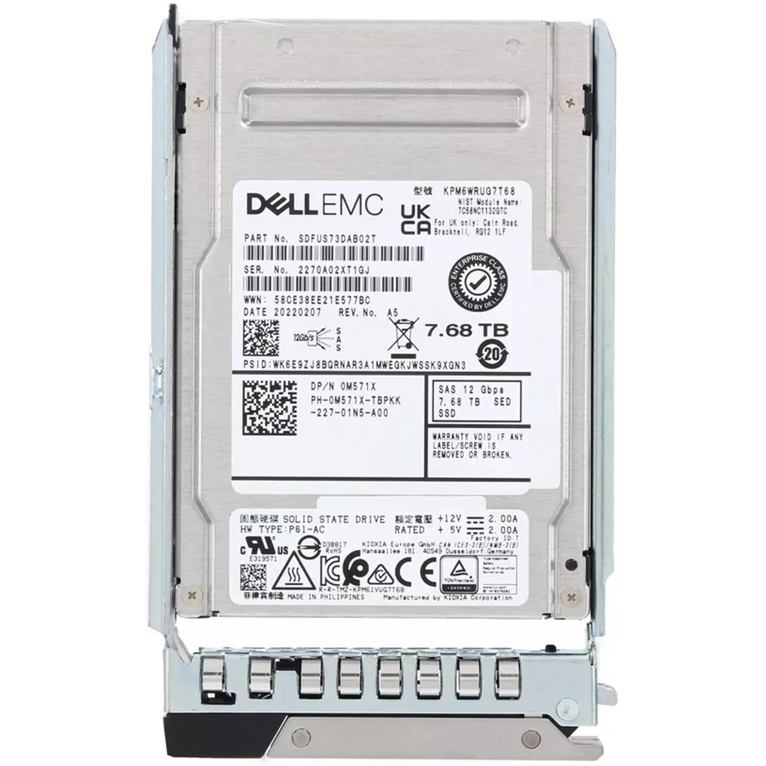 Dell M571X 7.68Tb SED SAS-12Gbps Read Intensive 1DWPD 2.5Inch SSD | NEW Main image