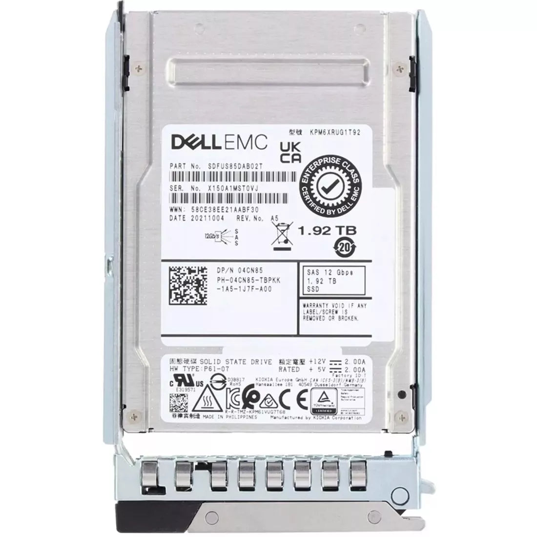 Dell 4CN85 1,92 TB SAS-12 Gbit/s Leseintensive 1DWPD 2,5 Zoll SSD Neu | GEBRAUCHT