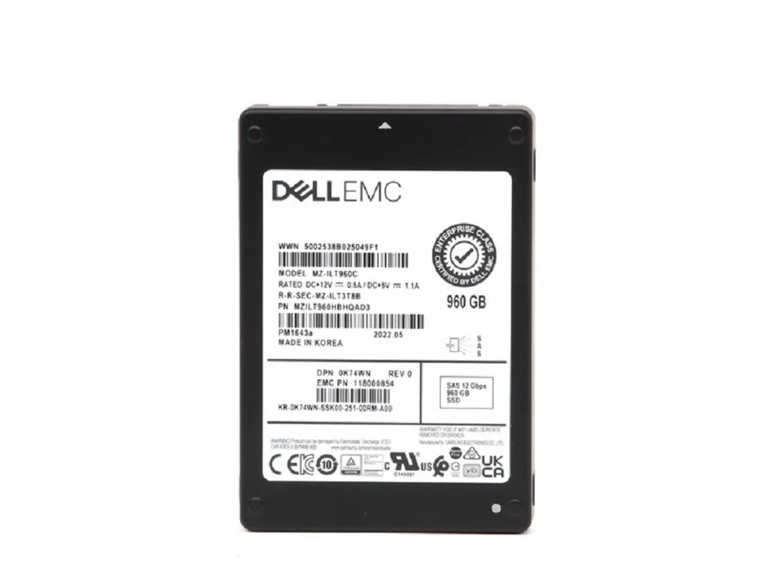 三星 PM1643a MZILT960HBHQAD3 讀取密集型 SSD 960 GB SAS 12Gb/s 戴爾 OEM |用過的 主圖
