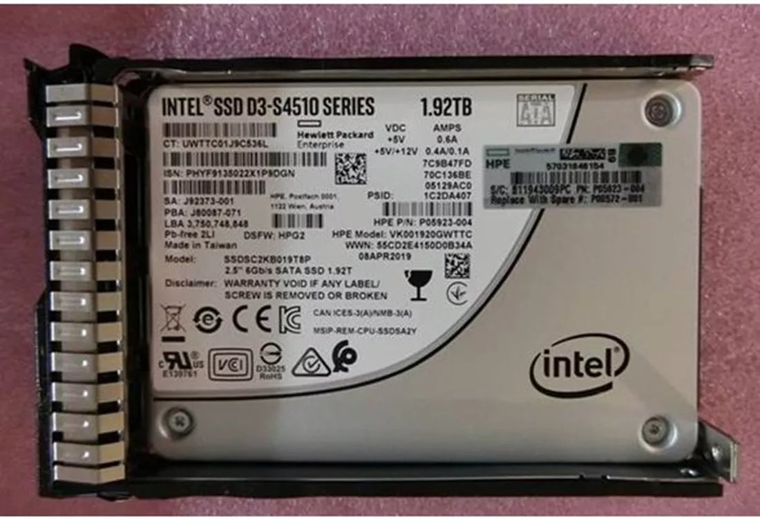 HPE P05938-B21 1.92tb SATA 6G 讀取密集型 sff sc 2.5 吋固態硬碟 |用過的