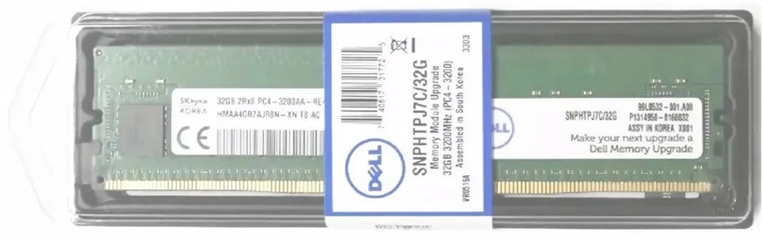 Dell AB614353 32GB DDR4 2Rx8 3200 MHz PC4-25600 Bộ nhớ ECC | THƯƠNG HIỆU MỚI
