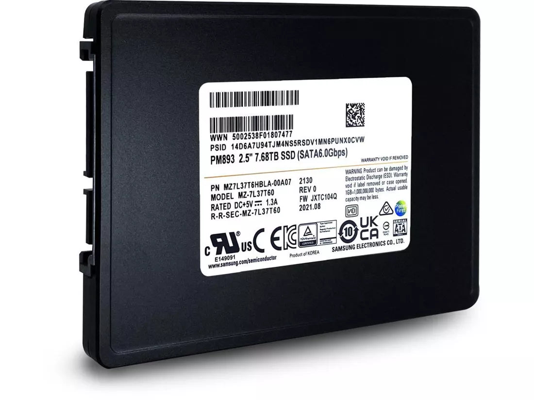 Samsung PM893 MZ7L37T6HBLA-00A07 SSD 7,68 TB SATA 6Gb/s Mới | ĐÃ SỬ DỤNG
