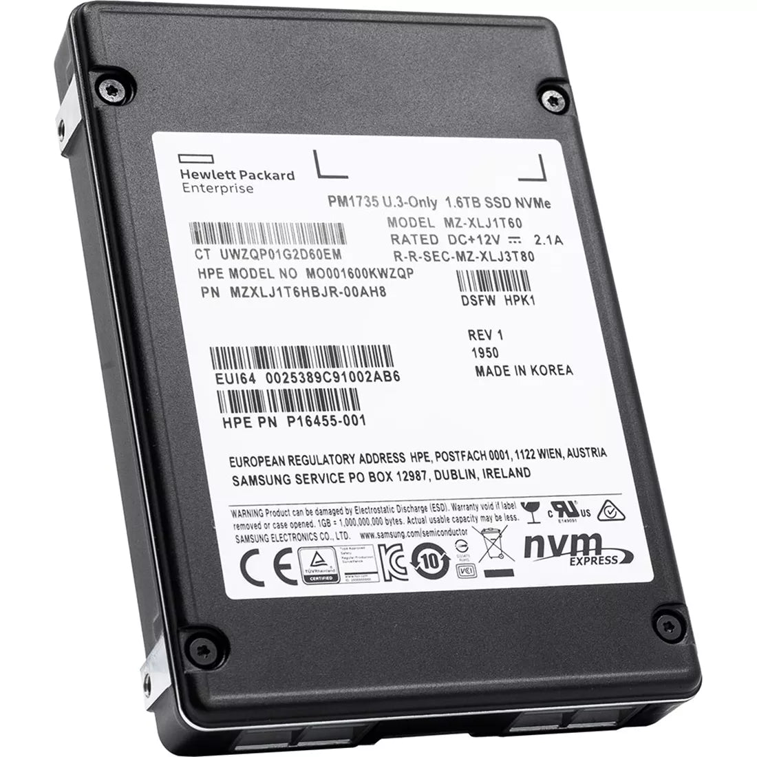 Samsung PM1735 MZXLJ1T6HBJR-00AH8 SSD für gemischte Verwendung 1,6 TB PCIe 4.0 x8 (NVMe) HPE OEM | GEBRAUCHT