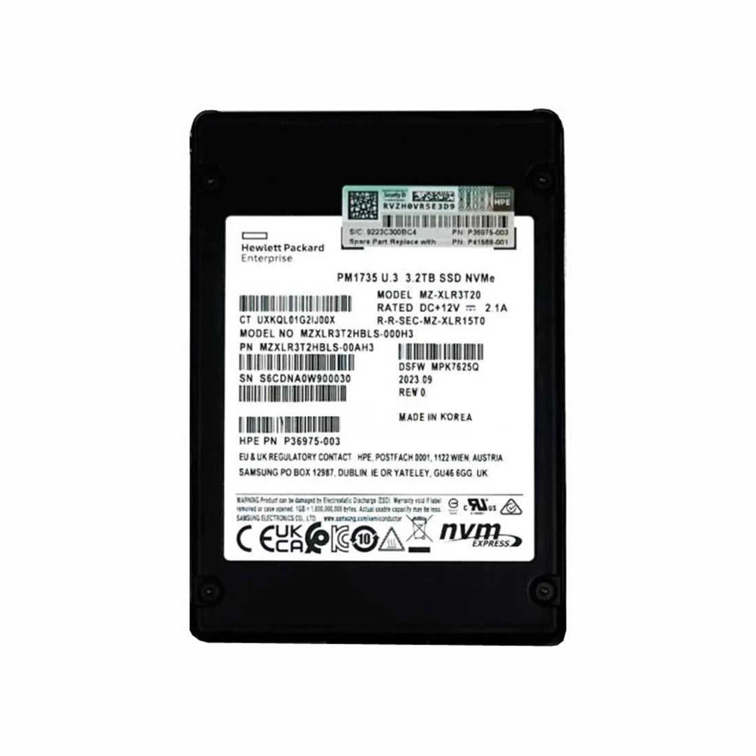 Samsung PM1735 MZXLR3T2HBLS-000H3 SSD 3.2 TB Pci Express 4.0 (NVMe) HPE OEM | USED