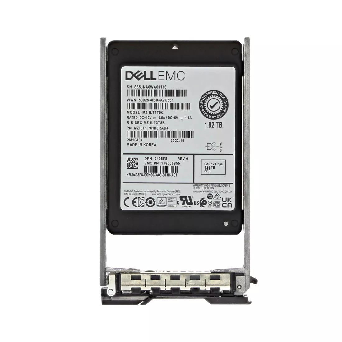Dell 498F8 1.92TB SAS-12Gbps Đọc SSD 2.5inch chuyên sâu | ĐÃ SỬ DỤNG