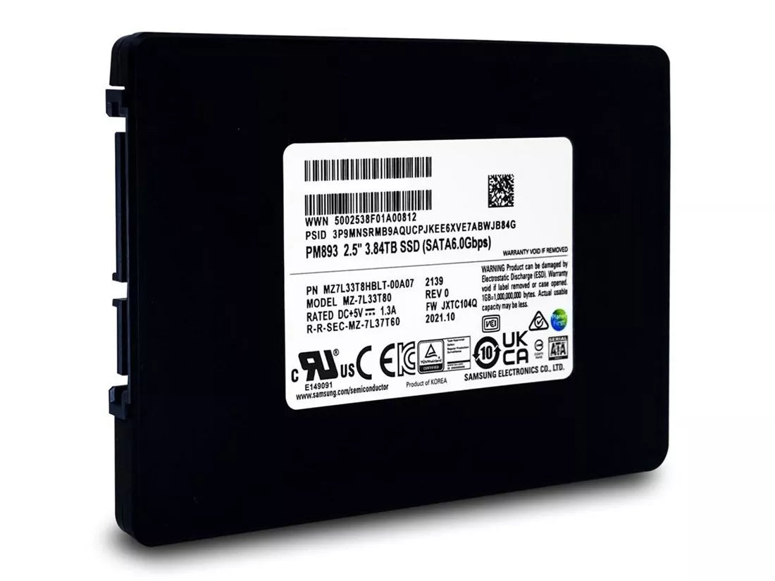 Samsung PM893 MZ-7L33T80 Read Intensive SSD 3.84 TB SATA 6Gb/s Brand New | USED