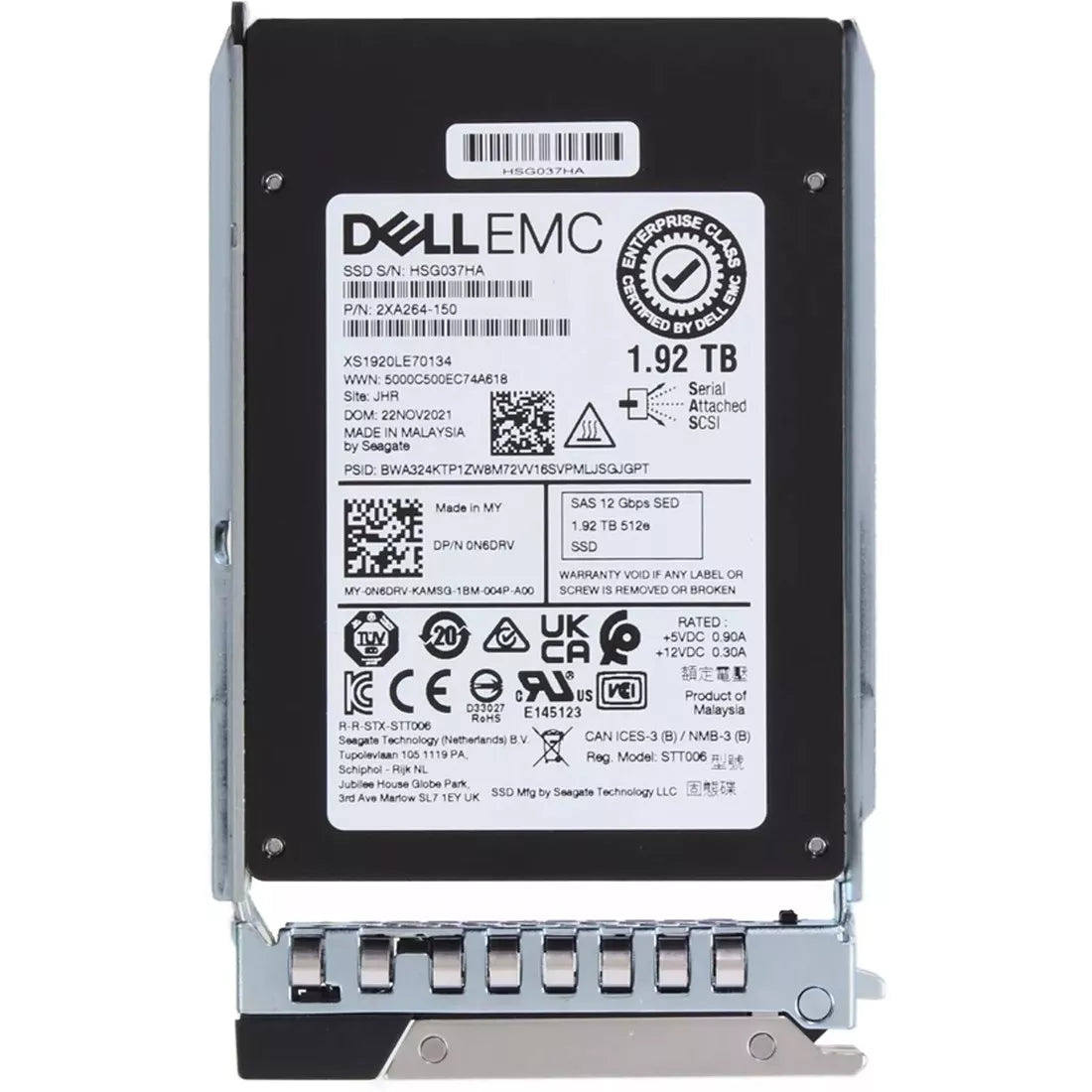 戴尔 N6DRV 1.92TB SED 混合用途 3DWPD SAS-12Gbps 2.5 英寸热插拔 SSD |用过的