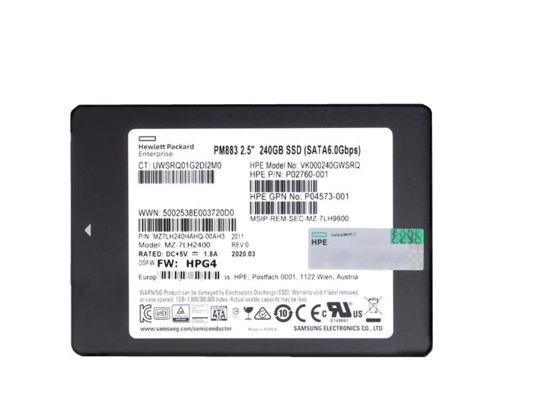 Samsung PM883 MZ7LH240HAHQ-000H3 SSD 240 GB SATA 6Gb/s HPE OEM | USED