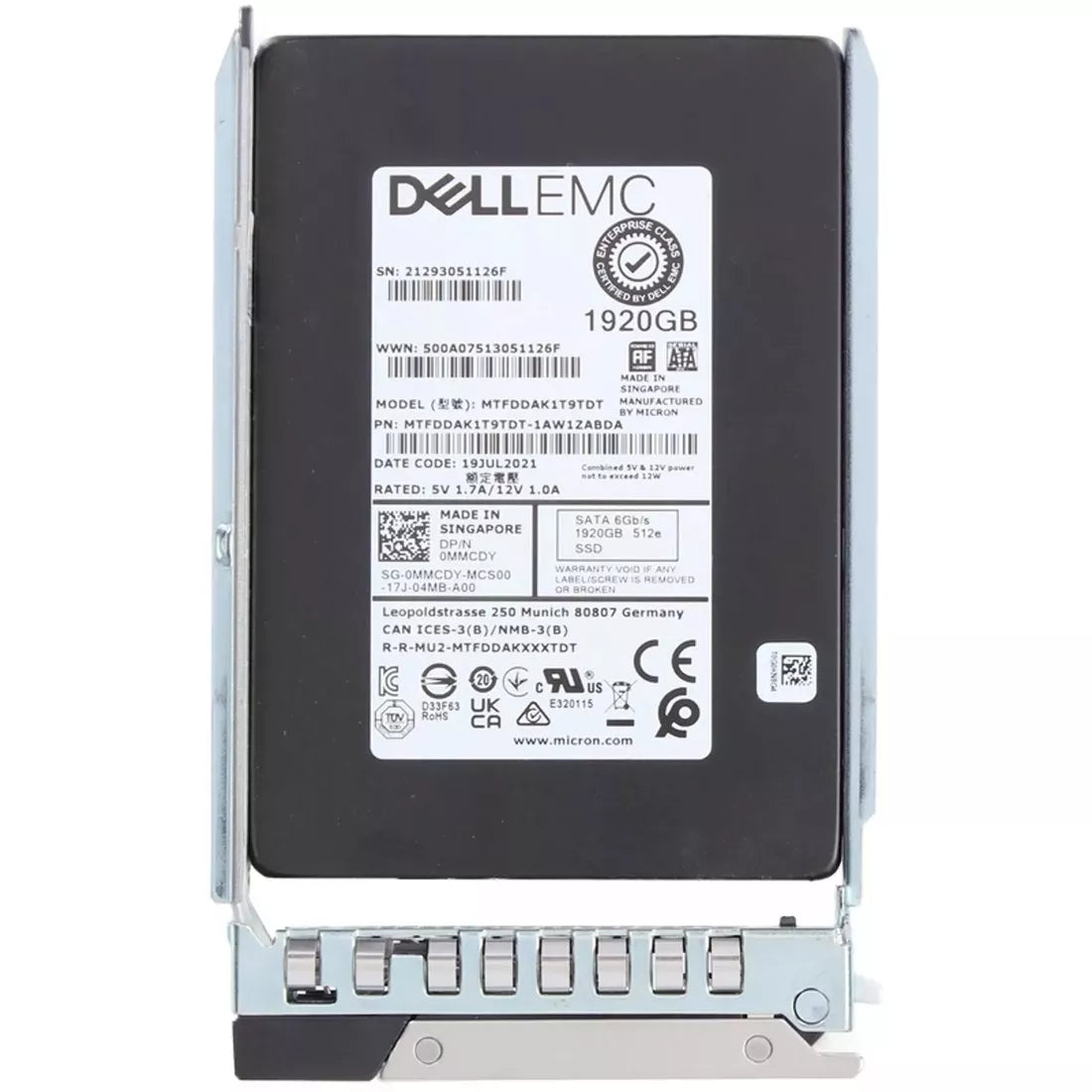 戴尔 MMCDY 1.92TB SATA-6Gbps 混合用途 3DWPD 2.5 英寸热插拔 SSD 全新 |全新 主图