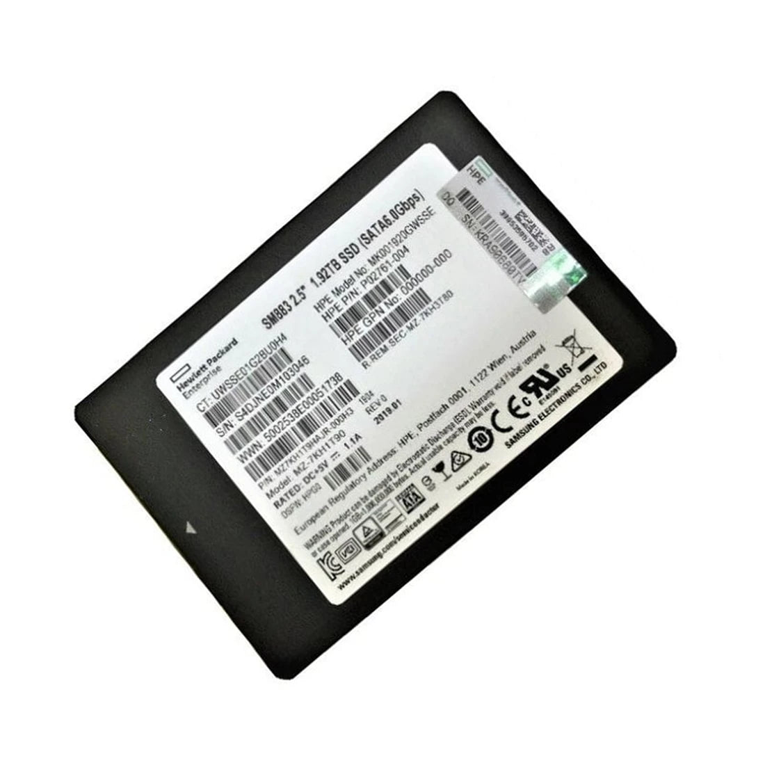 翻新|三星SM883 MZ7KH1T9HAJR-000H3混合使用SSD 1.92 TB SATA 6GB/S HPE OEM翻新 主圖