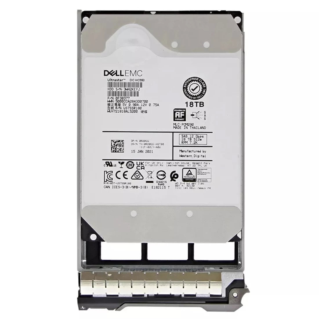 Dell EMC R20GG 18TB 7.2K RPM SAS 12Gbps 512e 3.5 吋熱插拔硬碟 |