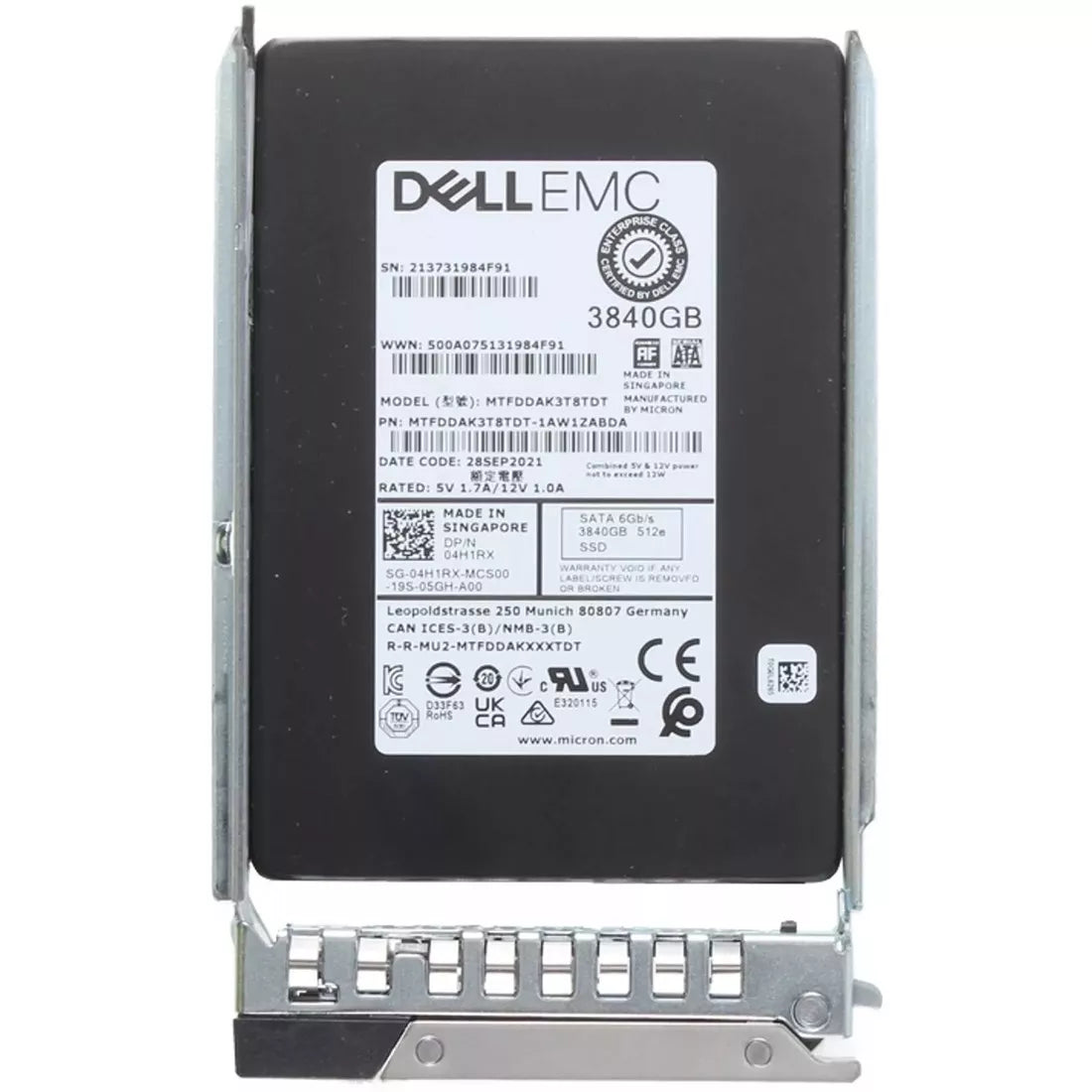 Dell 4H1RX 3.84Tb SATA-6Gbps 2.5Inch Mixed Use 3DWPD Hot-Plug SSD | USED Main image