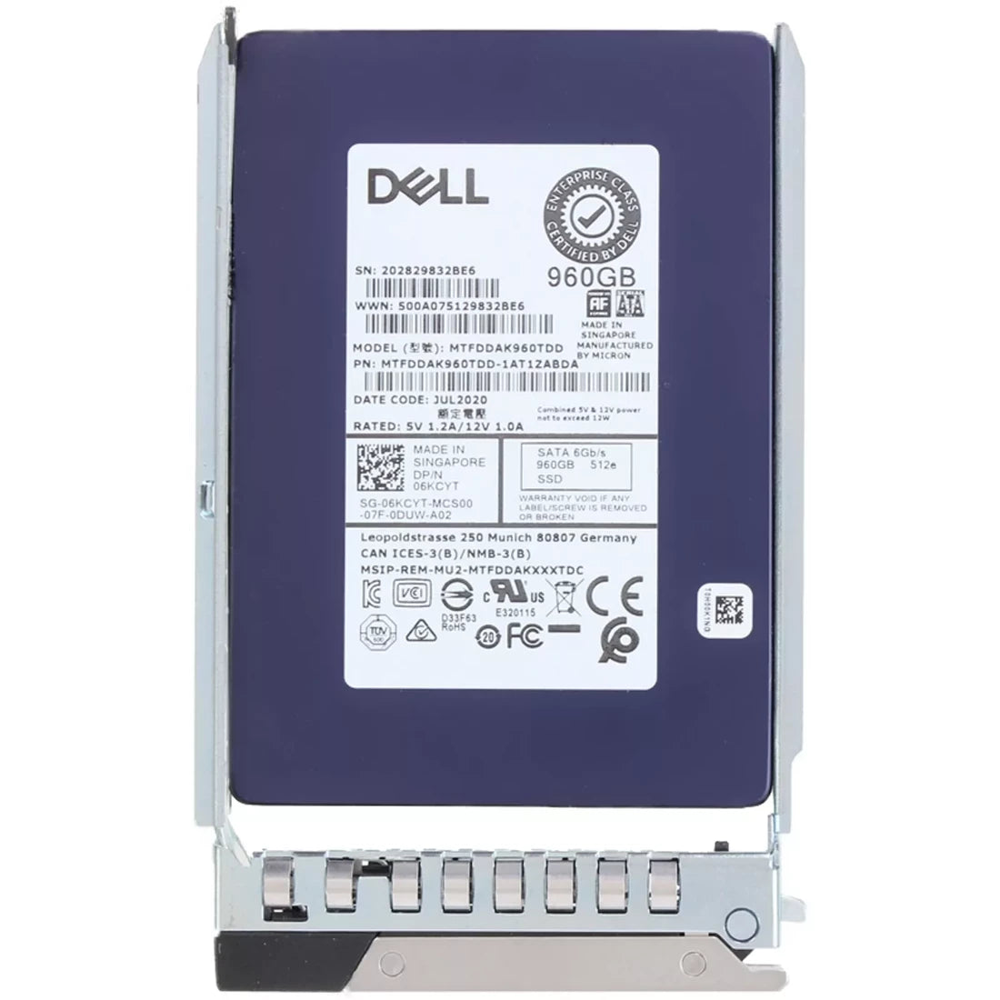 Dell 6KCYT 960GB SATA-6Gbps Mixed Use 3DWPD 2.5-inch Hot-Plug SSD NEW | USED Main image