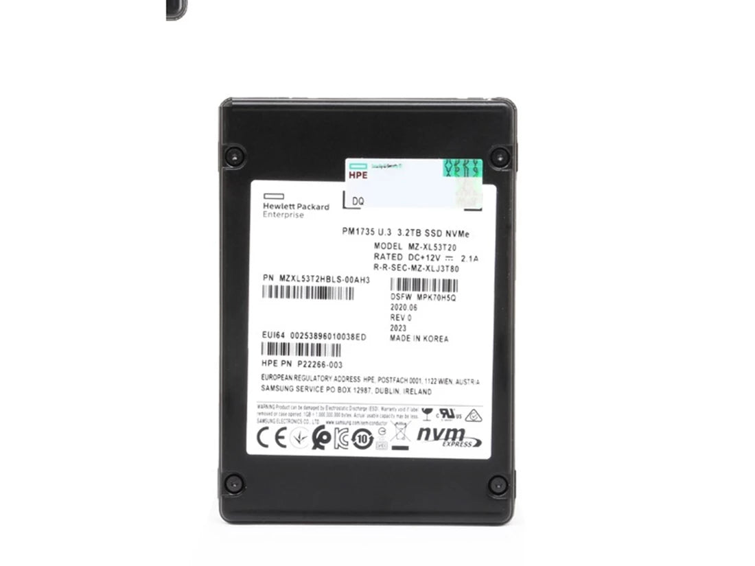 翻新|三星PM1735 MZ-XL53T20混合使用SSD 3.2 TB PCI Express 3.0 X8（NVME）HPE OEM翻新