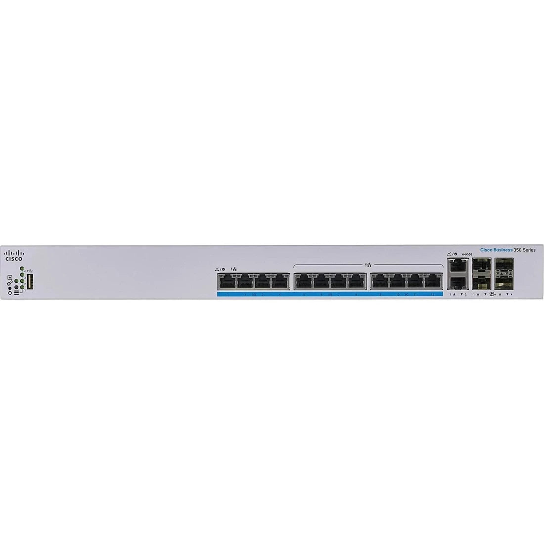 Cisco CBS350-12NP-4X 350 系列 12 埠 PoE 千兆乙太網路卡 <tc>交換機</tc> | 二手