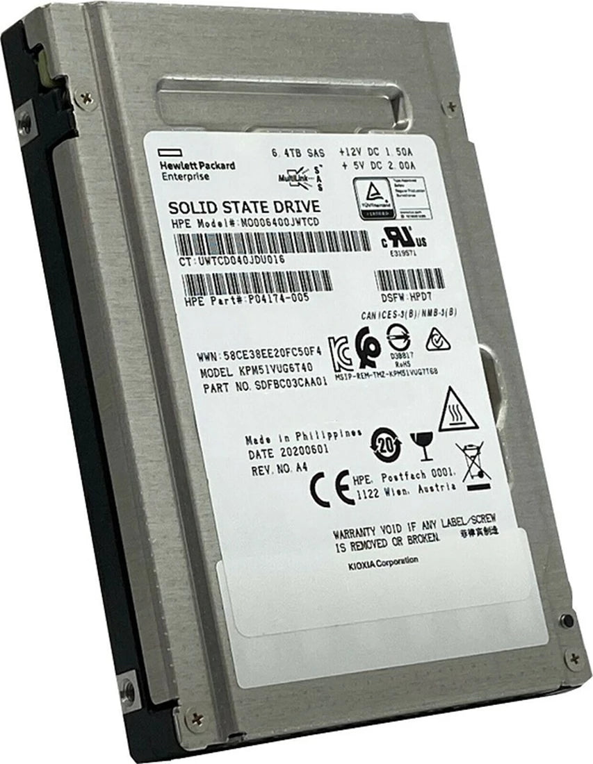 Kioxia PM5-V SDFBC03CAA01 Mixed Use SSD 6.4 TB SAS 12Gb/s HPE OEM | USED