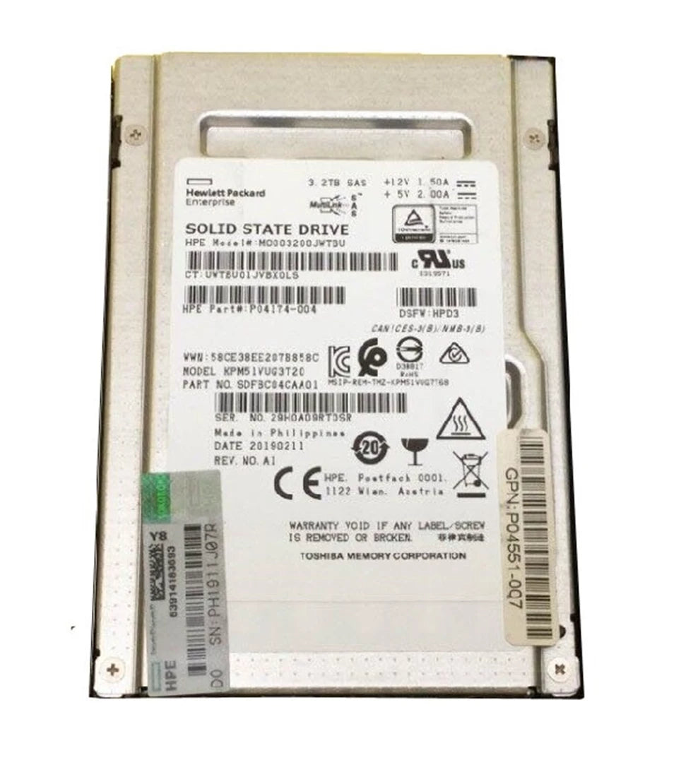 Kioxia PM5-V SDFBC04CAA01 Mixed Use SSD 3.2 TB SAS 12Gb/s HPE OEM | USED