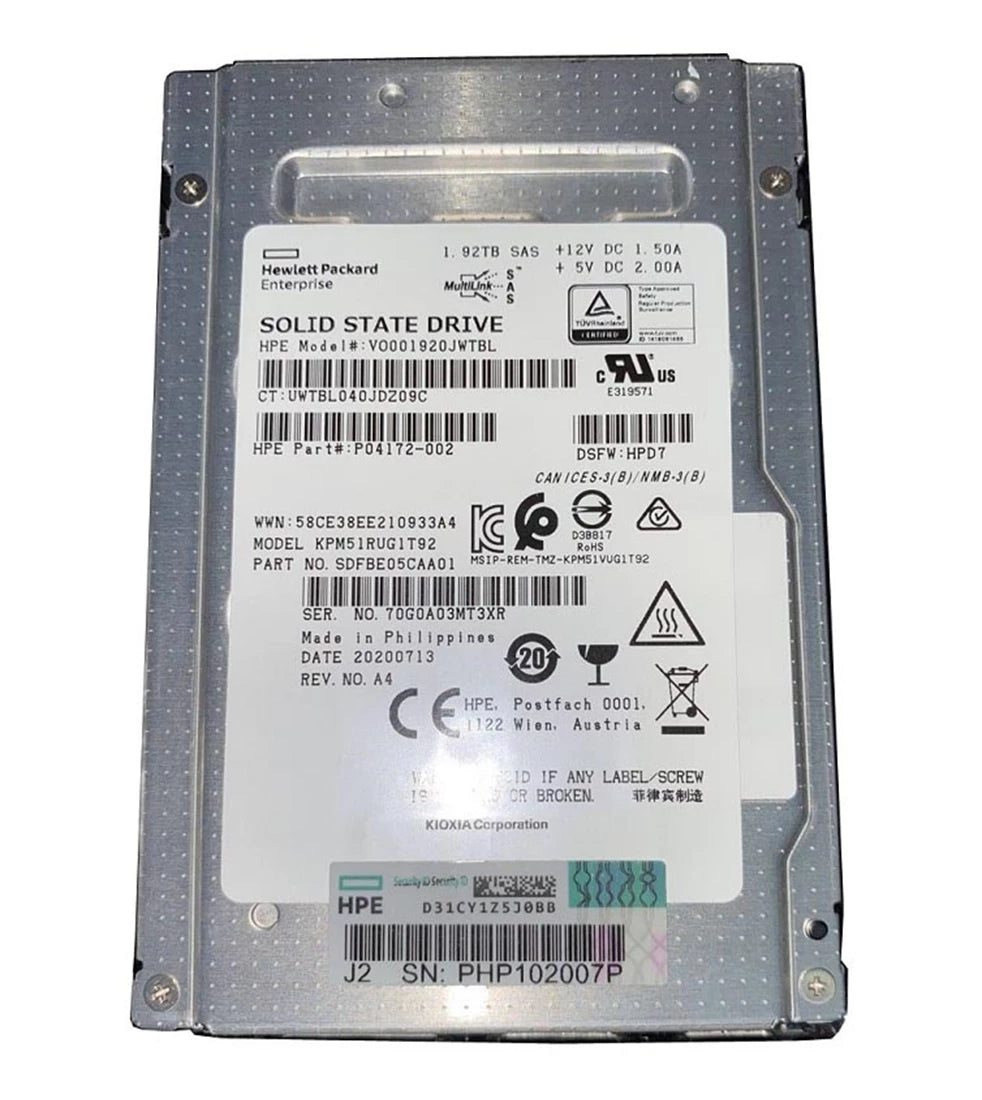 Kioxia PM5 SDFBE05CAA01 Read Intensive SSD 1.92 TB SAS 12Gb/s HPE OEM | USED