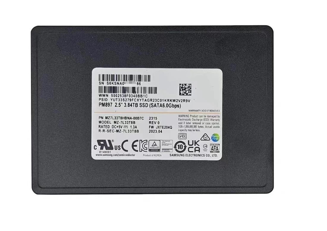 Samsung PM897 MZ7L33T8HBNA-00B7C SSD 3.84 TB SATA 6Gb/s Brand New | USED