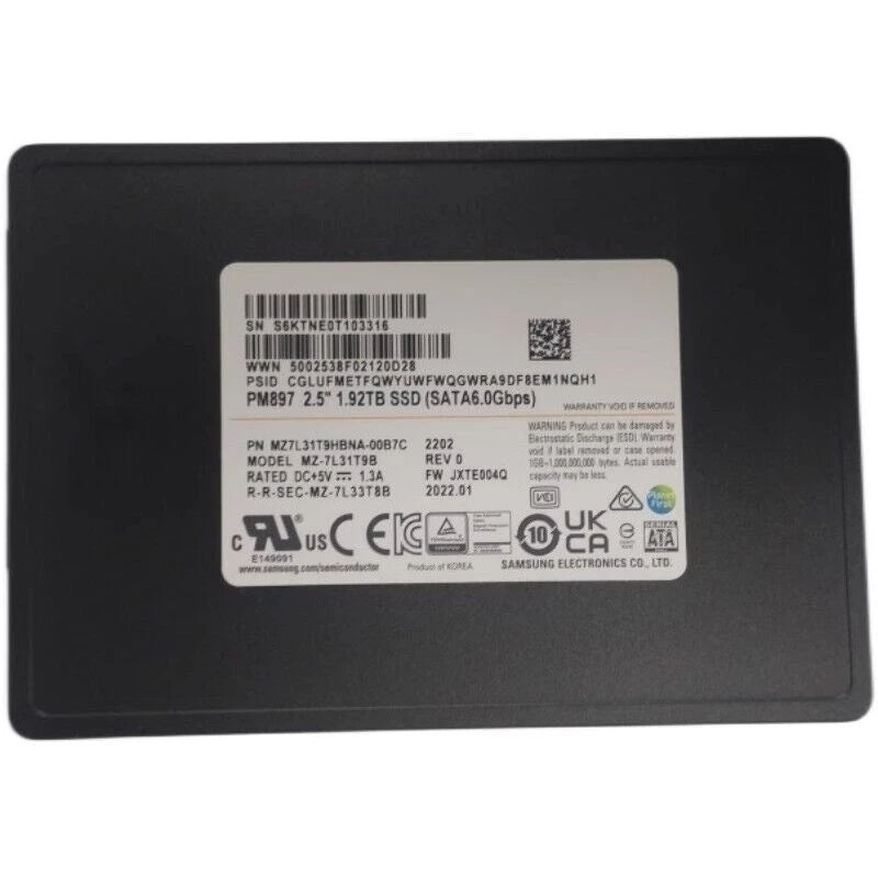 Samsung PM897 MZ7L31T9HBNA-00B7C SSD 1.92 TB SATA 6Gb/s Brand New | USED Main image