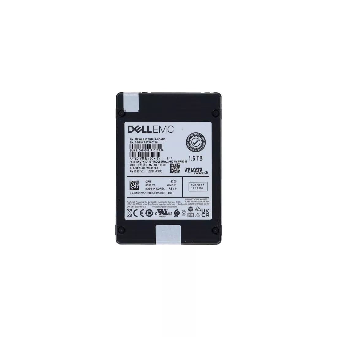 Dell 186PV 1.6TB PCIe Gen4 x4 NVMe U.2 MU SSD | USED