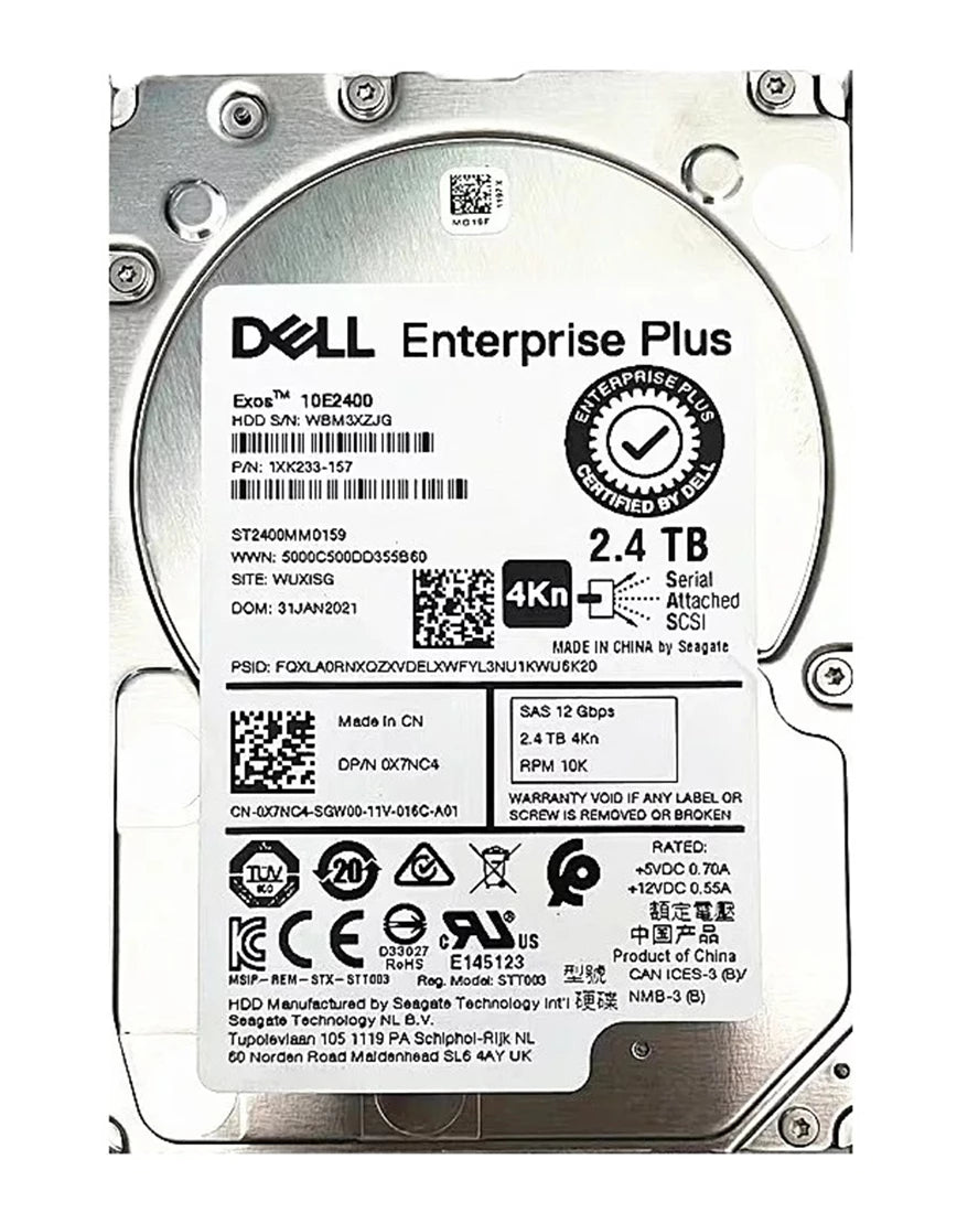 Seagate 1XK233-157 2.4tb SAS-12Gbps 256MB Buffer 2.5Inch HDD Dell OEM | USED Main image