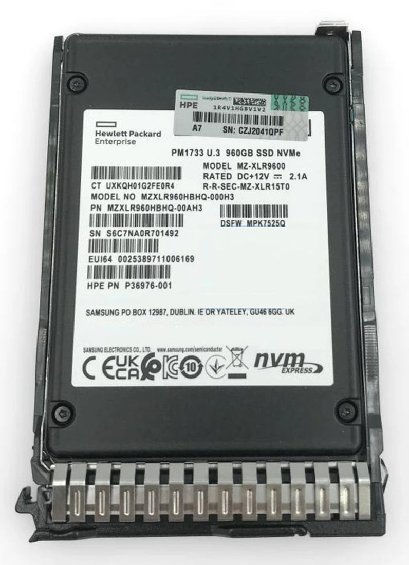 HPE P22267-001 960GB 2.5 吋 NVMe Gen4 U.3 RI PM1733 固態硬碟 |用過的