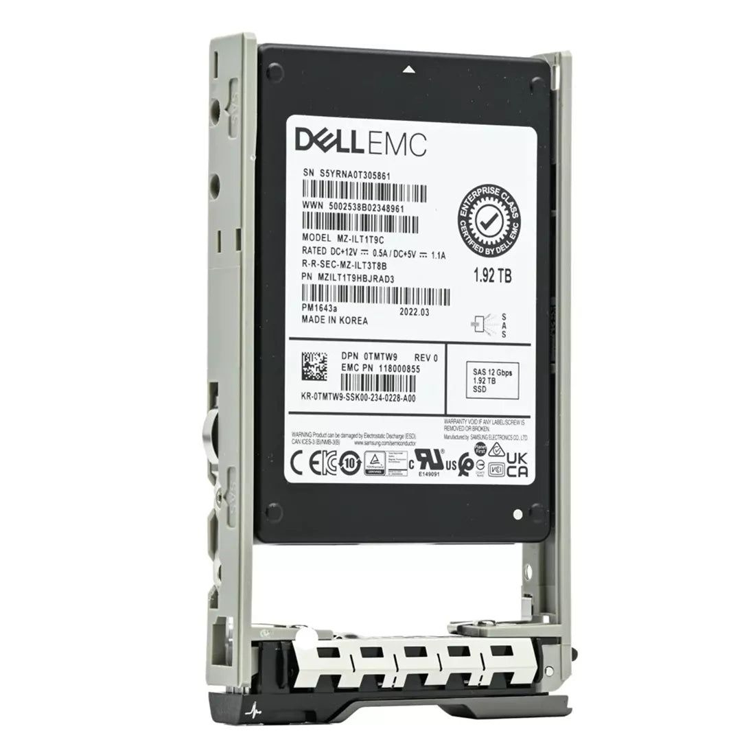 Dell TMTW9 1.92TB SAS-12Gbps Read Intensive 1 DWPD 2.5Inch SSD New 13G | USED