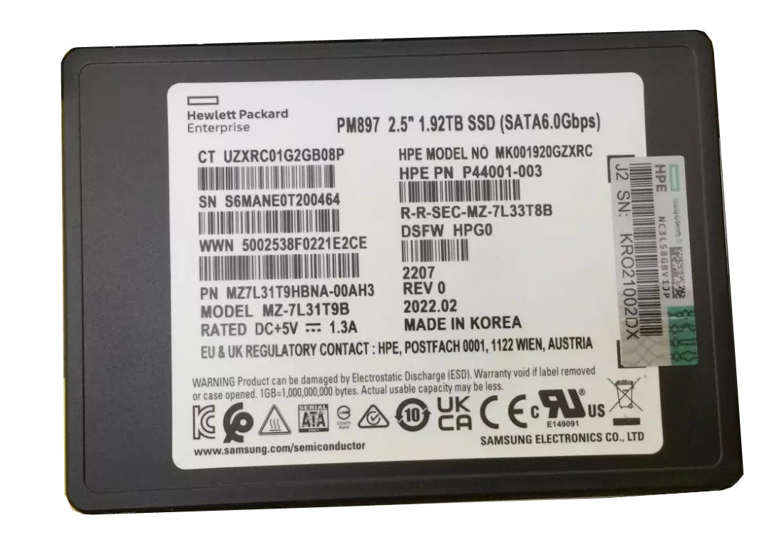 Refurbished | Samsung MZ7L31T9HBNA-00AH3 PM897 1.92TB SATA 6Gbps 2.5Inch Internal Ssd.