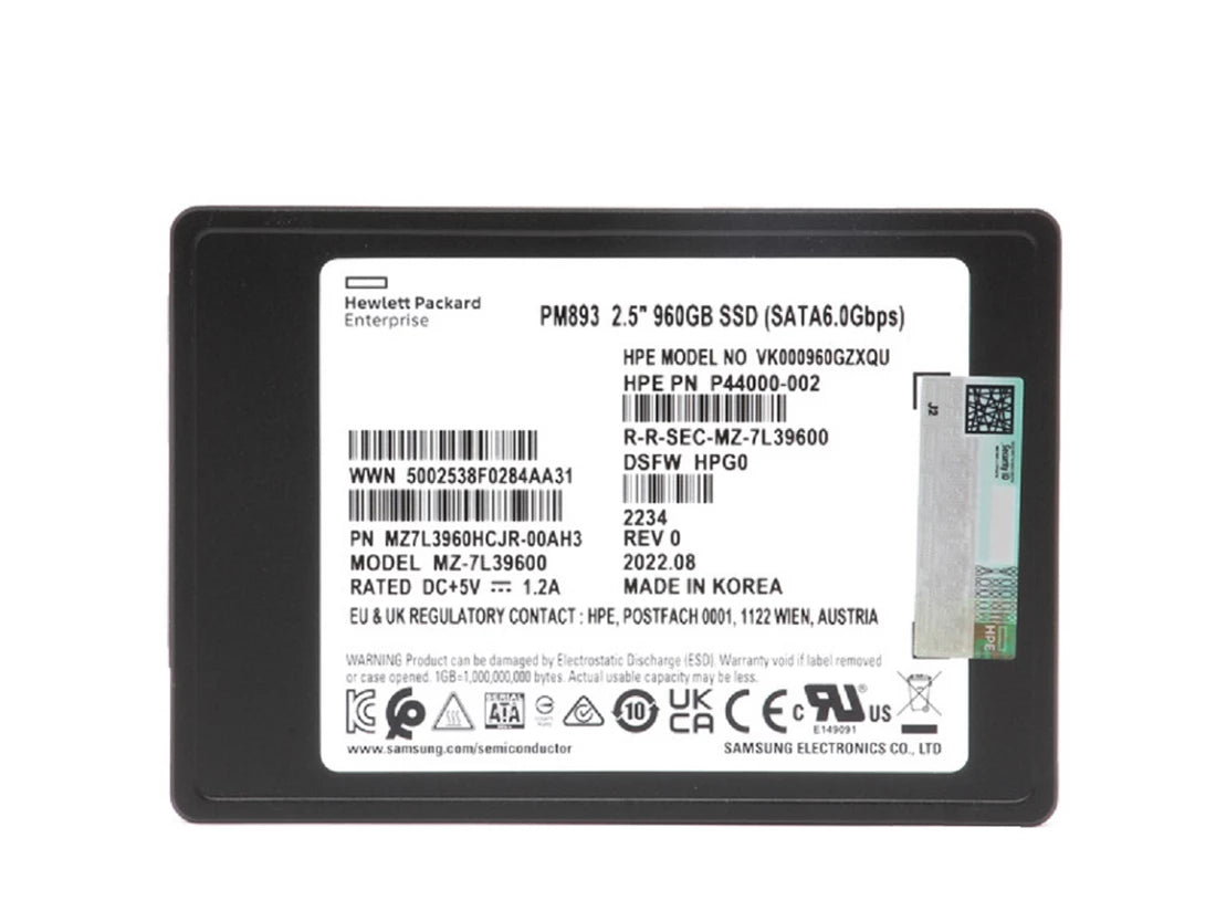 Samsung MZ7L3960HCJR-00AH3 PM893 PM893 960 Go SATA 6 Go/s SSD | UTILISÉ