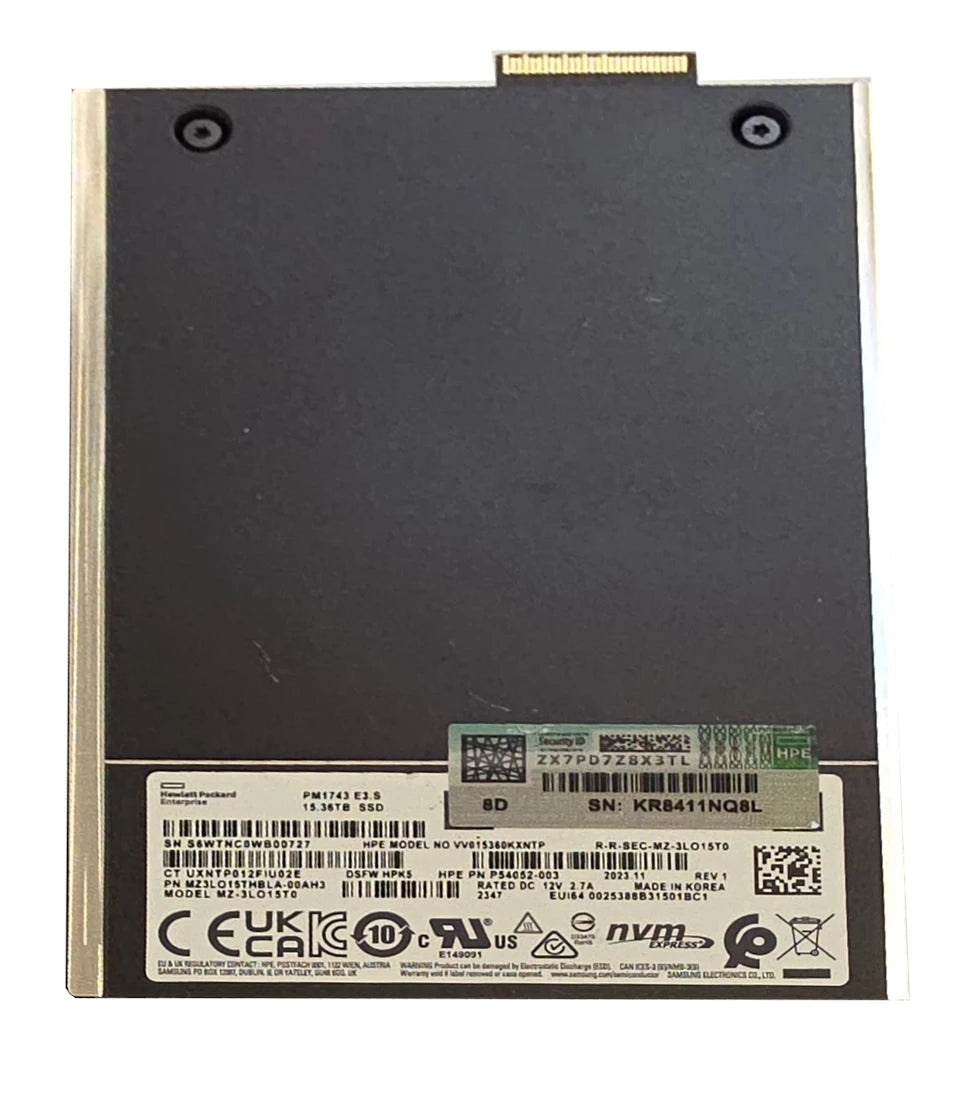 Samsung MZ3LO15THBLA-00AH3 15.36TB PCIe 5.0 E3.S NVMe 2.5インチSSD | 中古