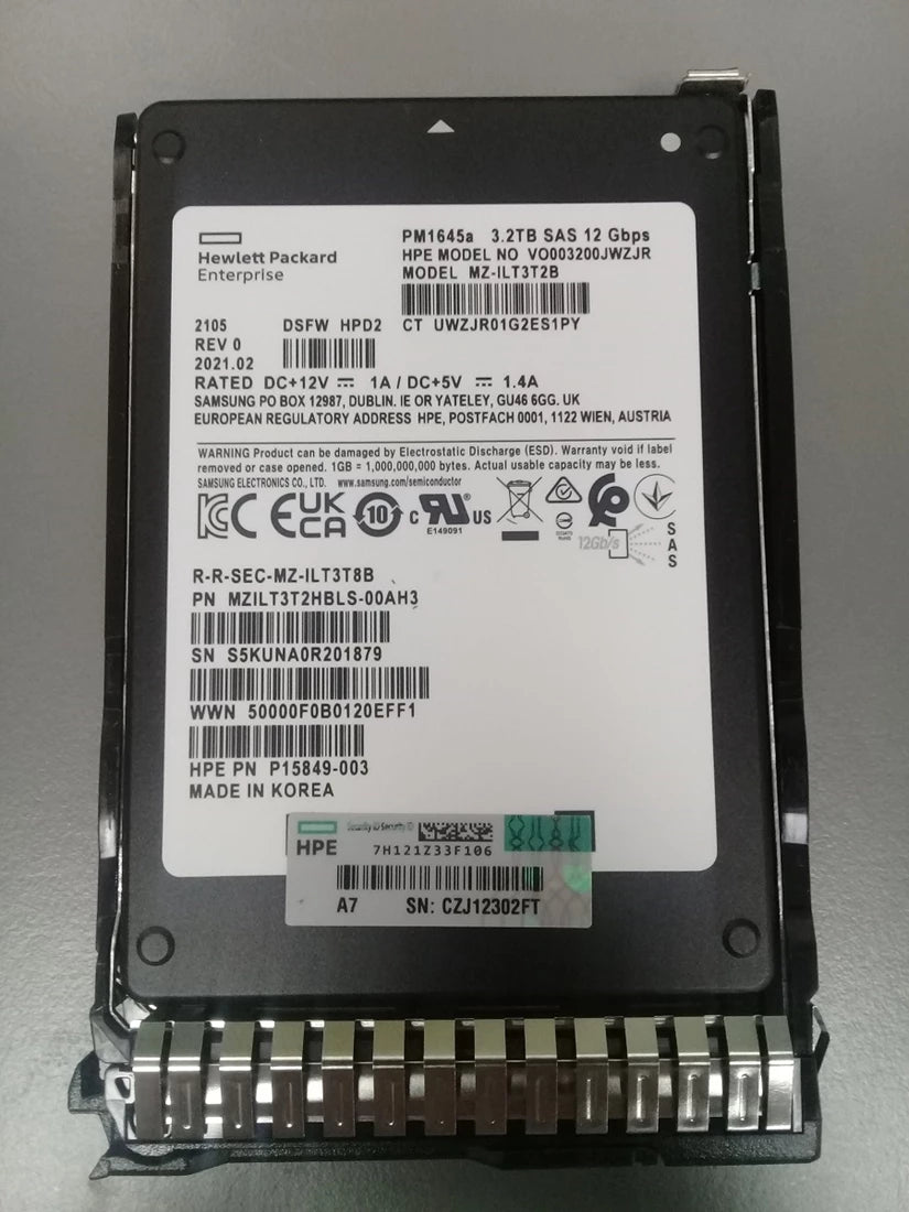 HPE PM1645A P15849-003 SSD für gemischte Verwendung, 3,2 TB SAS 12 Gbit/s | GEBRAUCHT