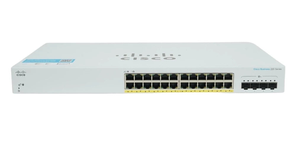 Cisco Business CBS220-24FP-4X 24p Ge Full PoE, 4x10G Smart Switch | USED