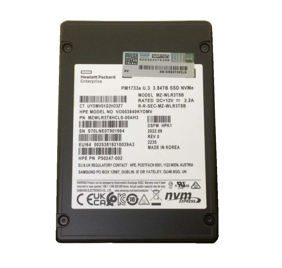 Samsung PM1733 MZWLR3T8HBLS-00AH3 SSD 3.84 TB PCIe 4.0 x4 (NVMe) HPE OEM Brand New | USED