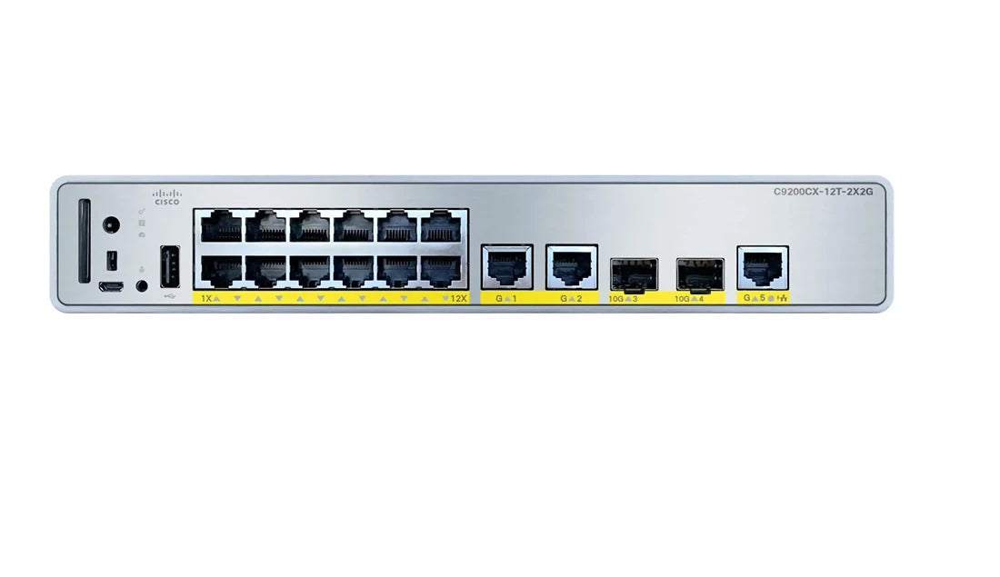 Cisco C9200CX-12T-2X2G-E Catalyst 9200CX 12-Port 1G, 2x10G and 3x1G Network Essentials Switch | USED