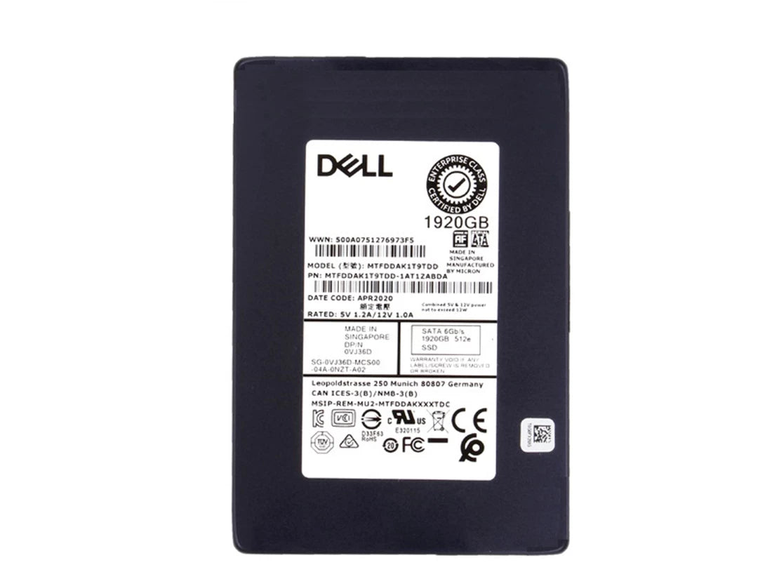 Refurbished | Micron 5200 PRO MTFDDAK1T9TDD-1AT1ZABDA SSD 1.92 TB SATA 6Gb/s DELL OEM Refurbished