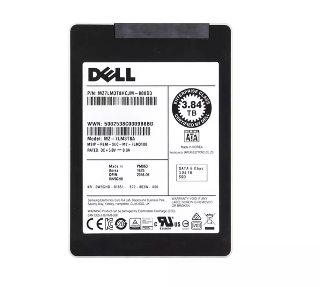 Samsung PM863 MZ-7LM3T8A Read Intensive SSD 3.84 TB SATA 6Gb/s DELL OEM | USED
