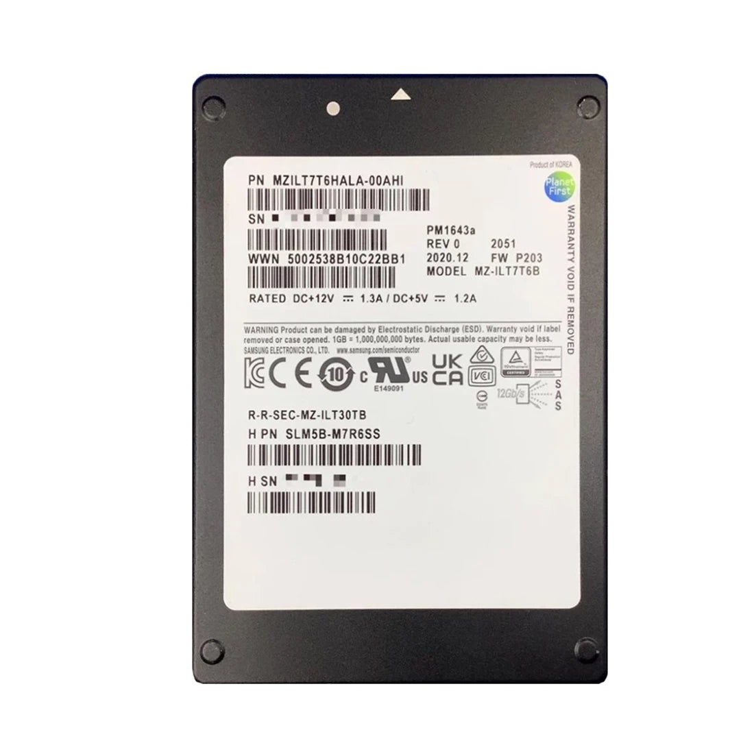 Samsung PM1643a MZ-ILT7T6B SSD 7.68 TB SAS 12Gb/s | USED Main image