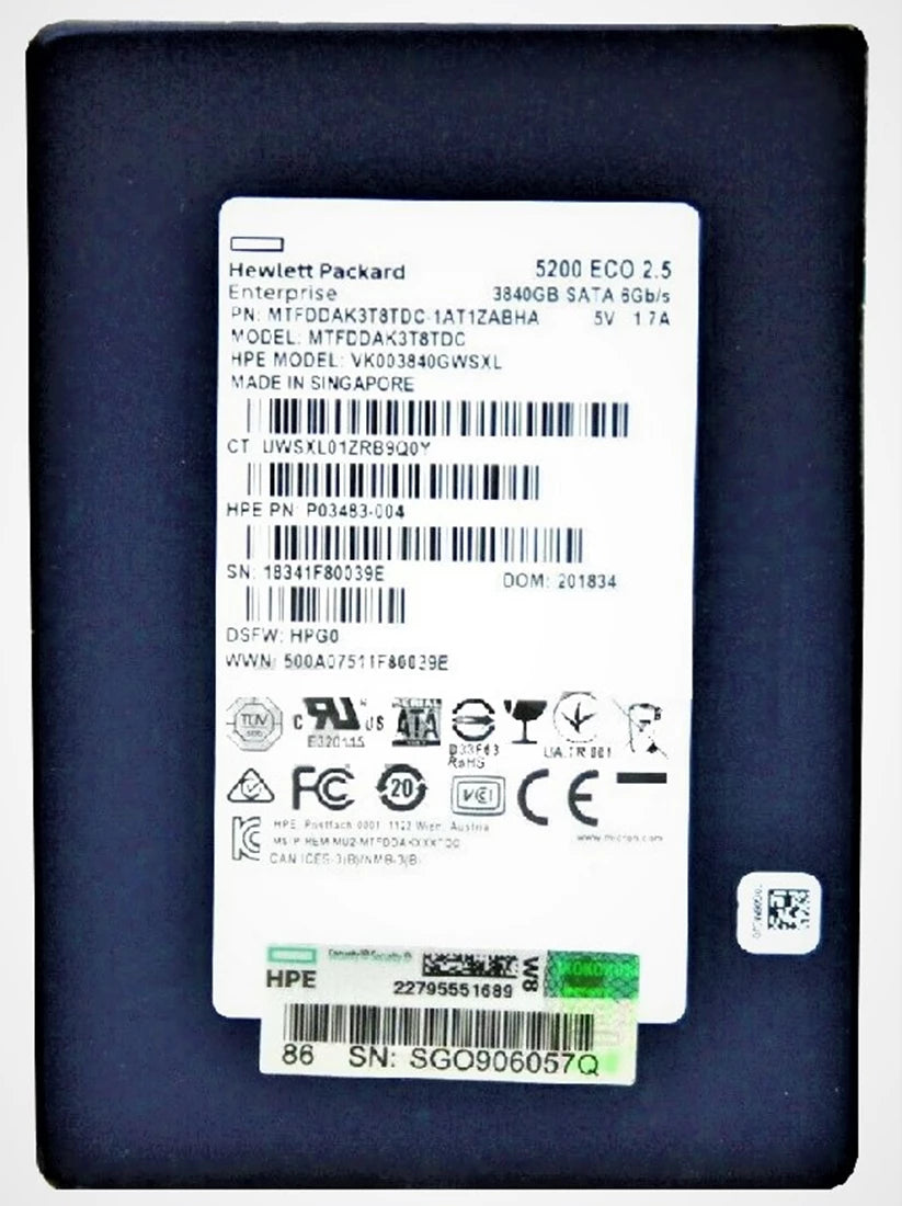 Refurbished | Micron 5200 ECO MTFDDAK3T8TDC-1AT1ZABHA SSD 3.84 TB SATA 6Gb/s HPE OEM Refurbished