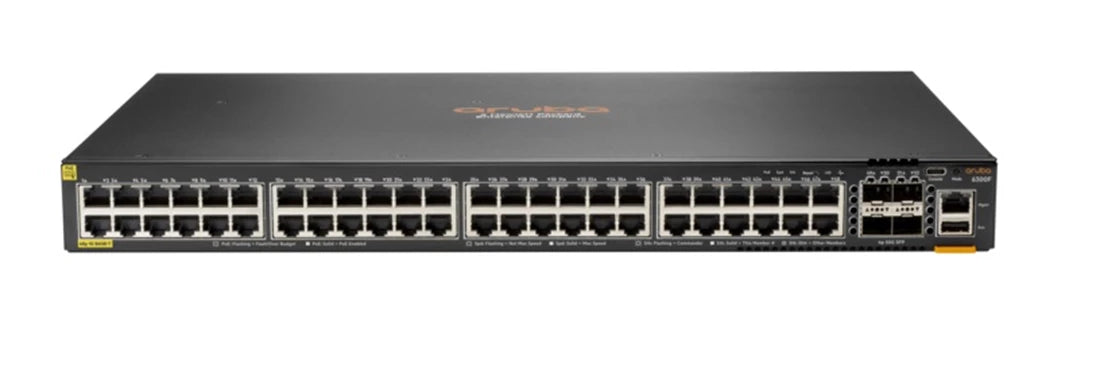HPE JL665A #ABA Aruba 6300F 48 ports 1 GbE Cl4 PoE et 4 ports SFP56 <tc>Switch</tc> | OCCASION